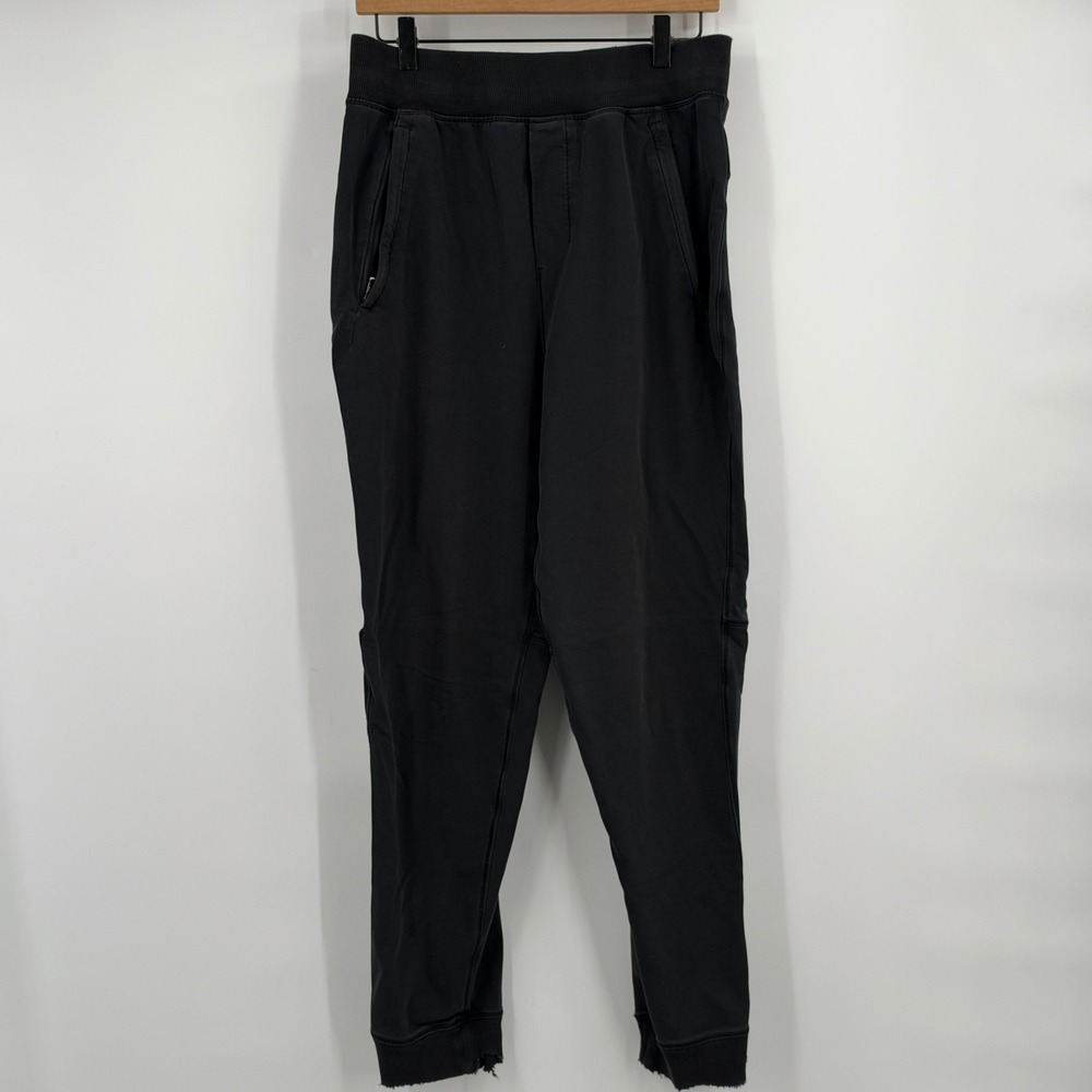 Lululemon City Sweat Joggers Mens Medium Black Distressed Tapered Activewear
